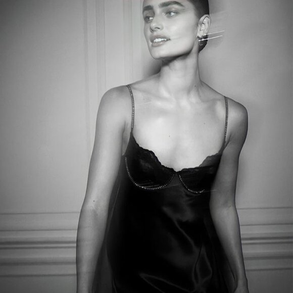 Victoria’s Secret Satin & Lace Embellished Cupped Mini Slip Dress Black Small - Picture 2 of 10